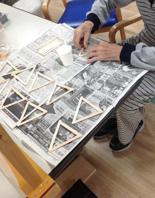 節分レクの貼り絵